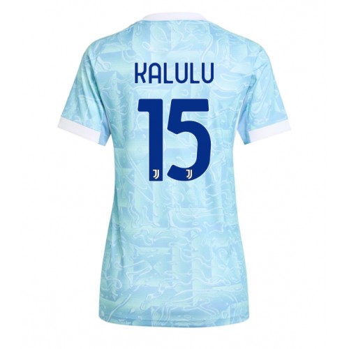 Maglia Calcio Juventus Pierre Kalulu #15 Seconda Divisa Donna 2025-26 Manica Corta